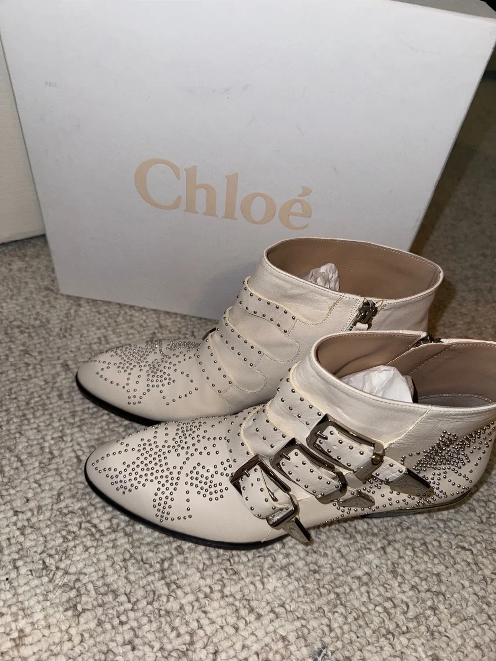 Chloe Susanna ankle boot white/silver